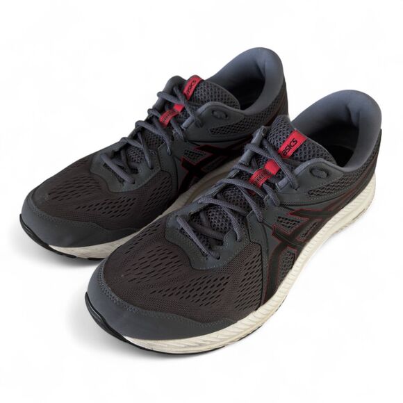 Asics Gel-Contend 7 Running Shoes Men’s Sz 14 Dark Gray Red Sneakers 1011B040 - Picture 2 of 13